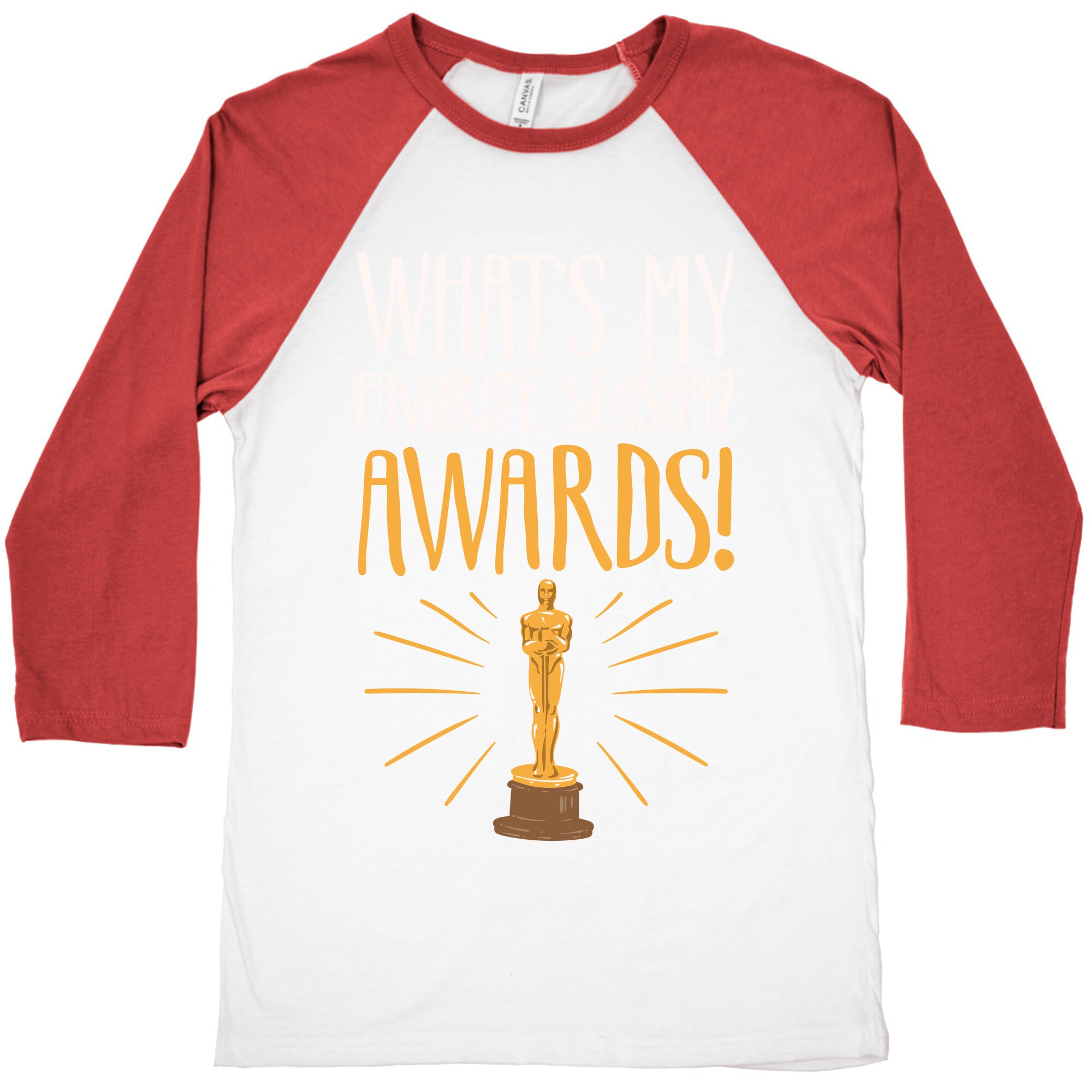 What's My Favorite Season Awards White Print Baseball Tee