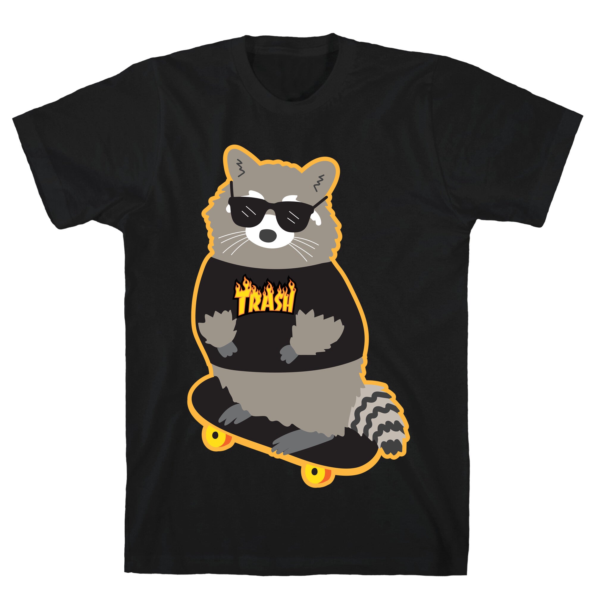Skate Trash Raccoon Parody T-Shirt | LookHUMAN