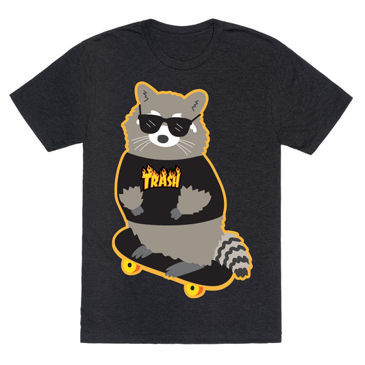 Skate Trash Raccoon Parody Unisex Triblend Tee