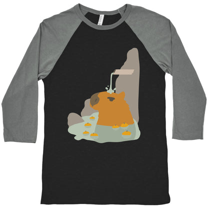 Capybara Hot Spring Baseball Tee