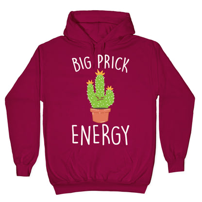 Big Prick Energy Cactus Parody White Print Hoodie