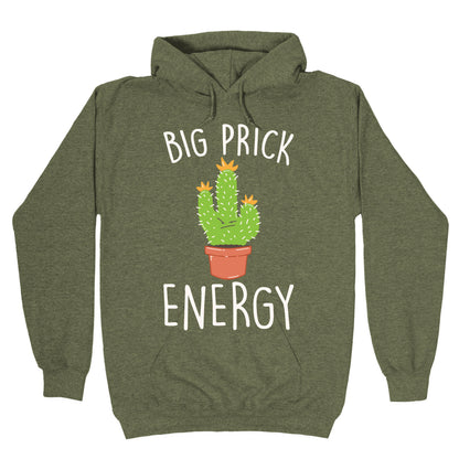 Big Prick Energy Cactus Parody White Print Hoodie