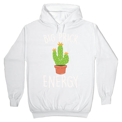 Big Prick Energy Cactus Parody White Print Hoodie
