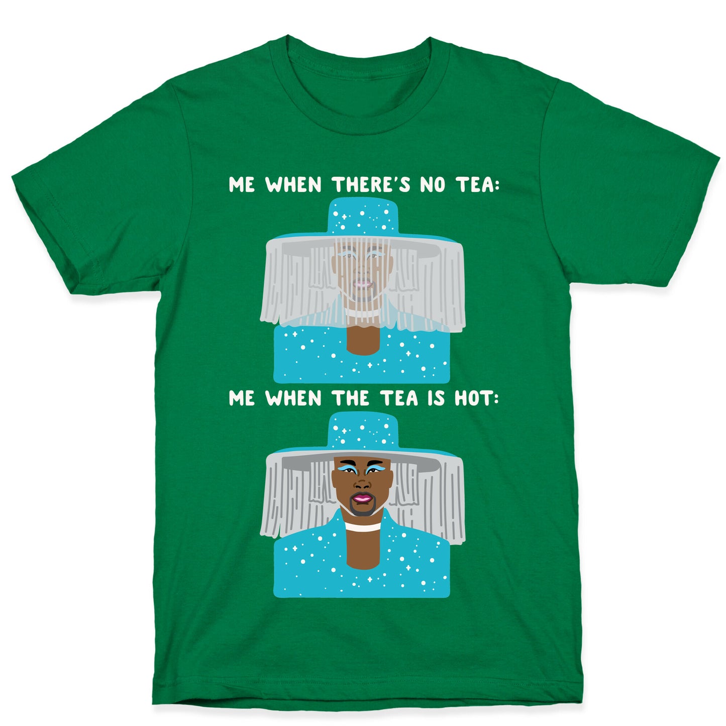 Me When There's No Tea Vs Me When The Tea Is Hot Parody White Print T-Shirt