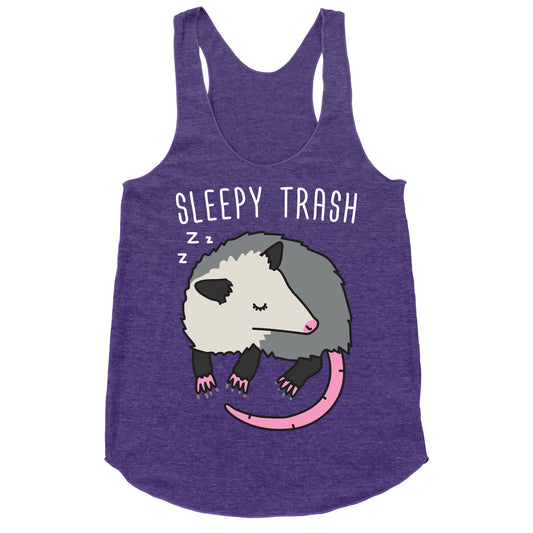 Sleepy Trash Opossum Racerback Tank