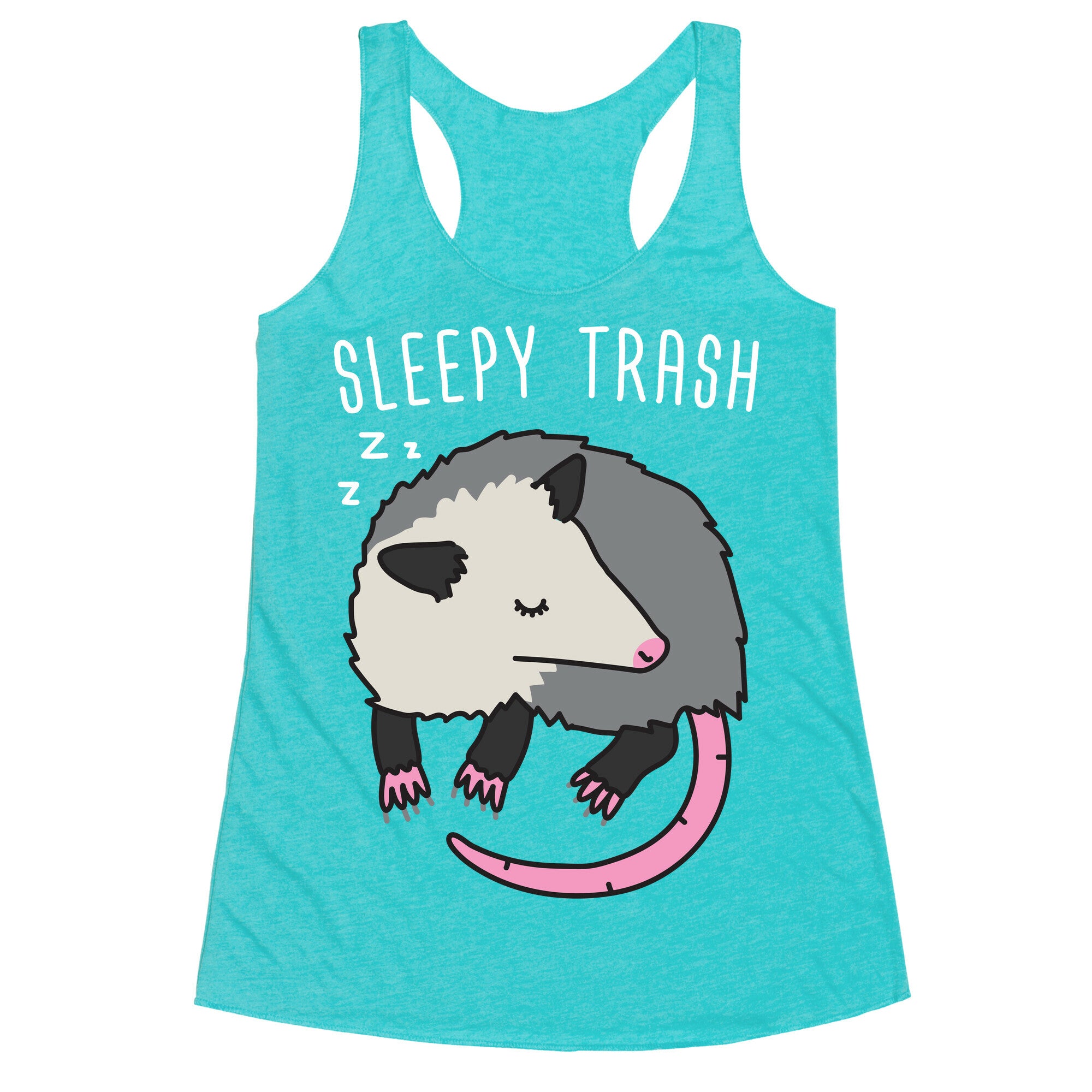 Sleepy Trash Opossum Racerback Tank