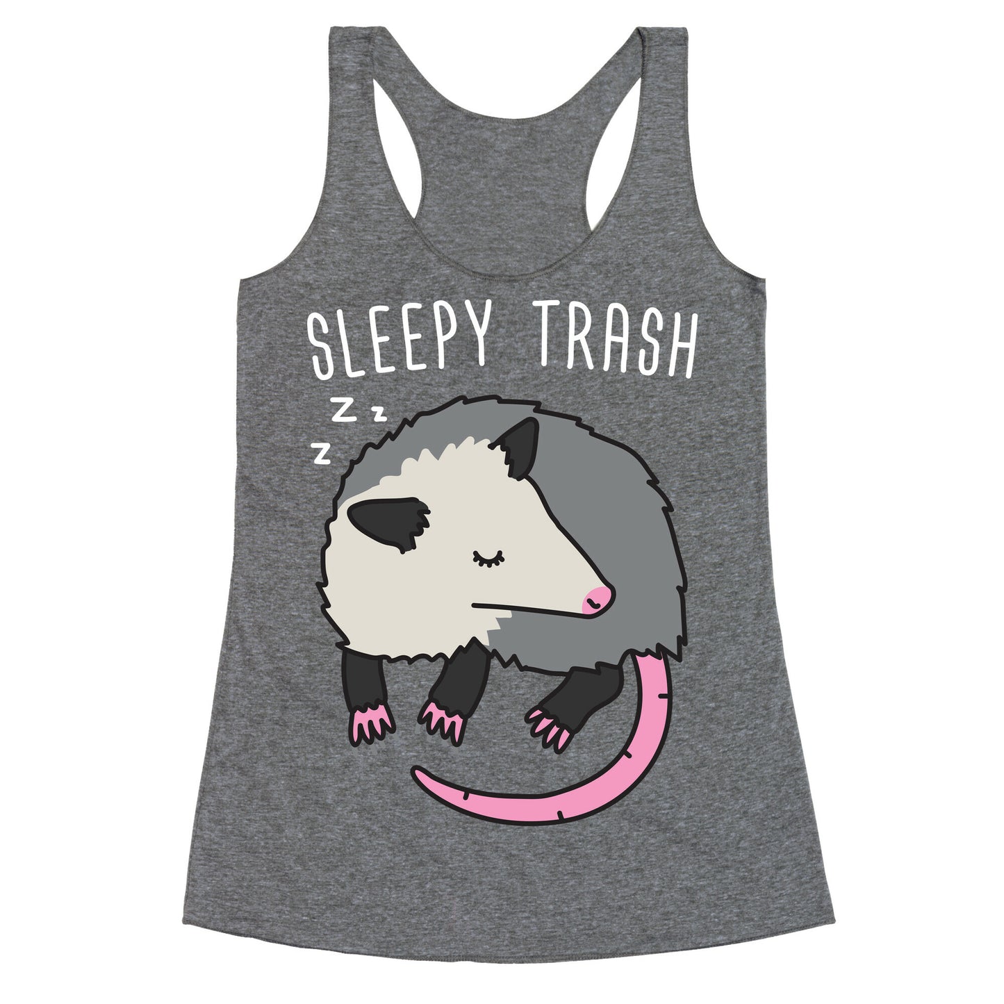 Sleepy Trash Opossum Racerback Tank