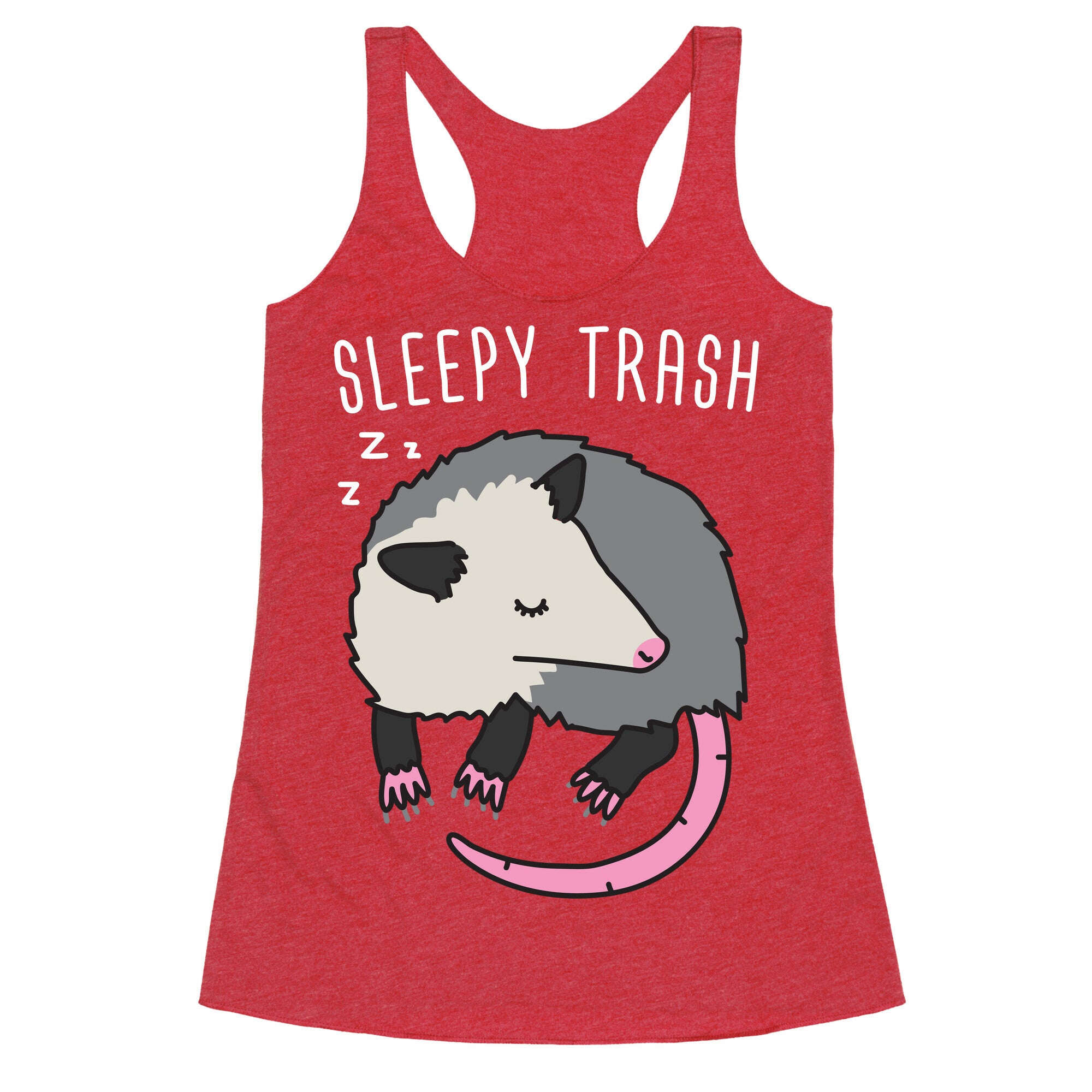 Sleepy Trash Opossum Racerback Tank