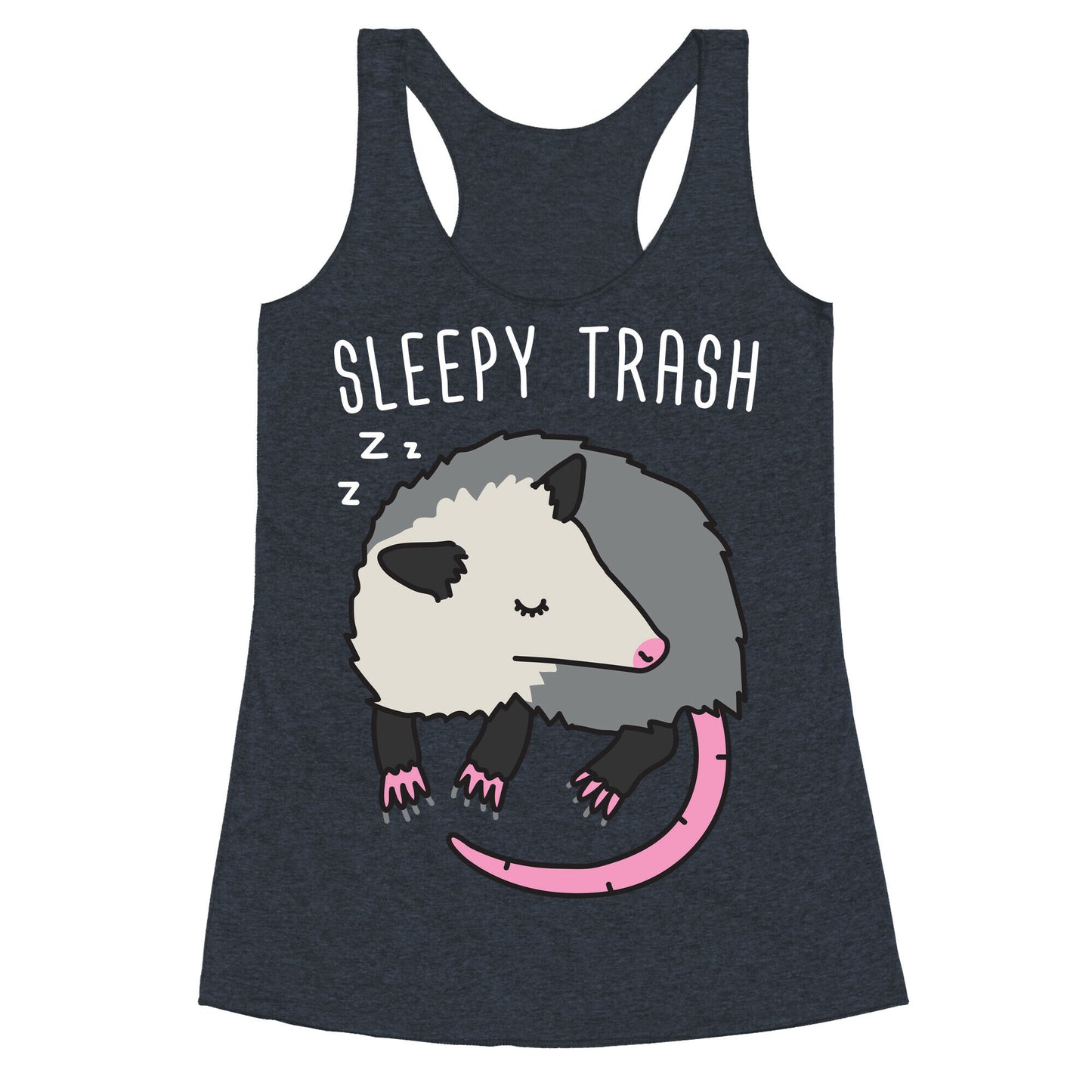 Sleepy Trash Opossum Racerback Tank