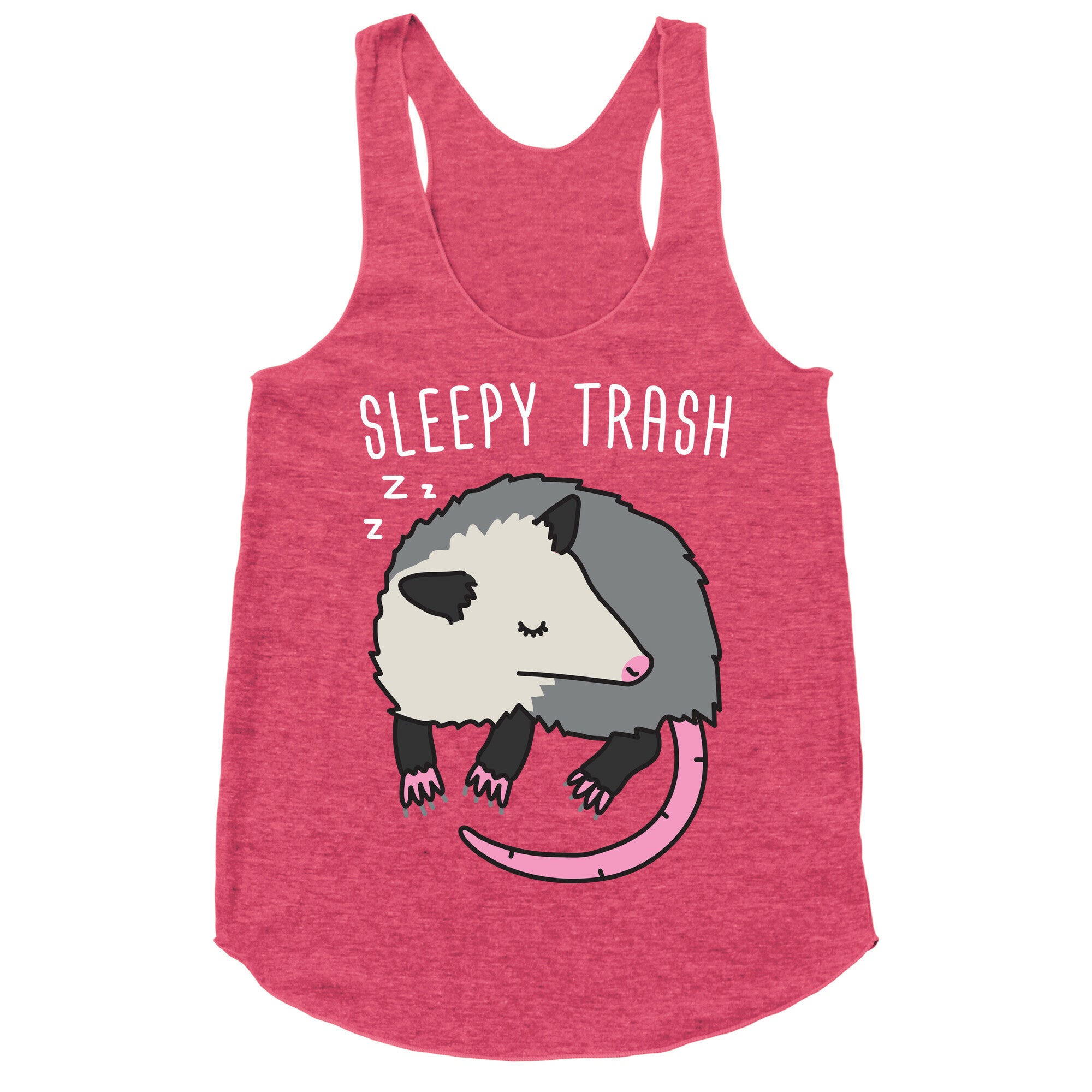 Sleepy Trash Opossum Racerback Tank