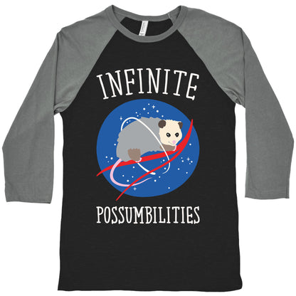 Infinite Possumbilities Parody White Print Baseball Tee