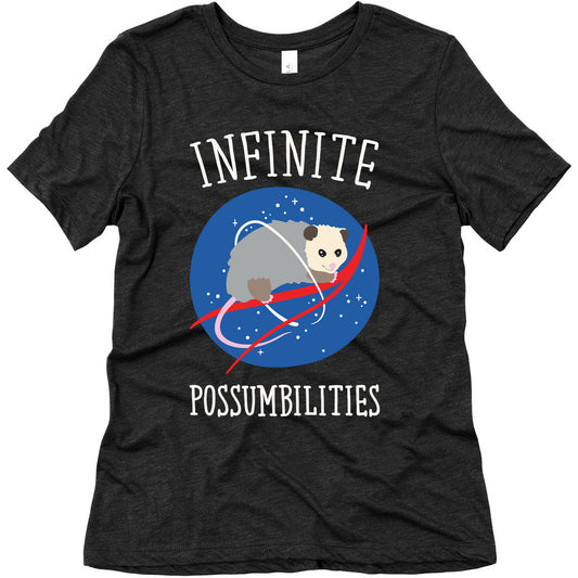 Infinite Possumbilities Parody White Print Women's Triblend Tee