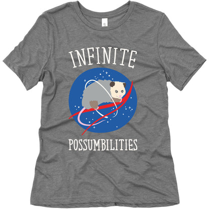 Infinite Possumbilities Parody White Print Women's Triblend Tee