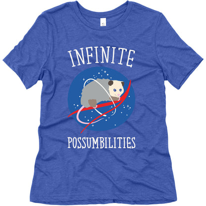 Infinite Possumbilities Parody White Print Women's Triblend Tee