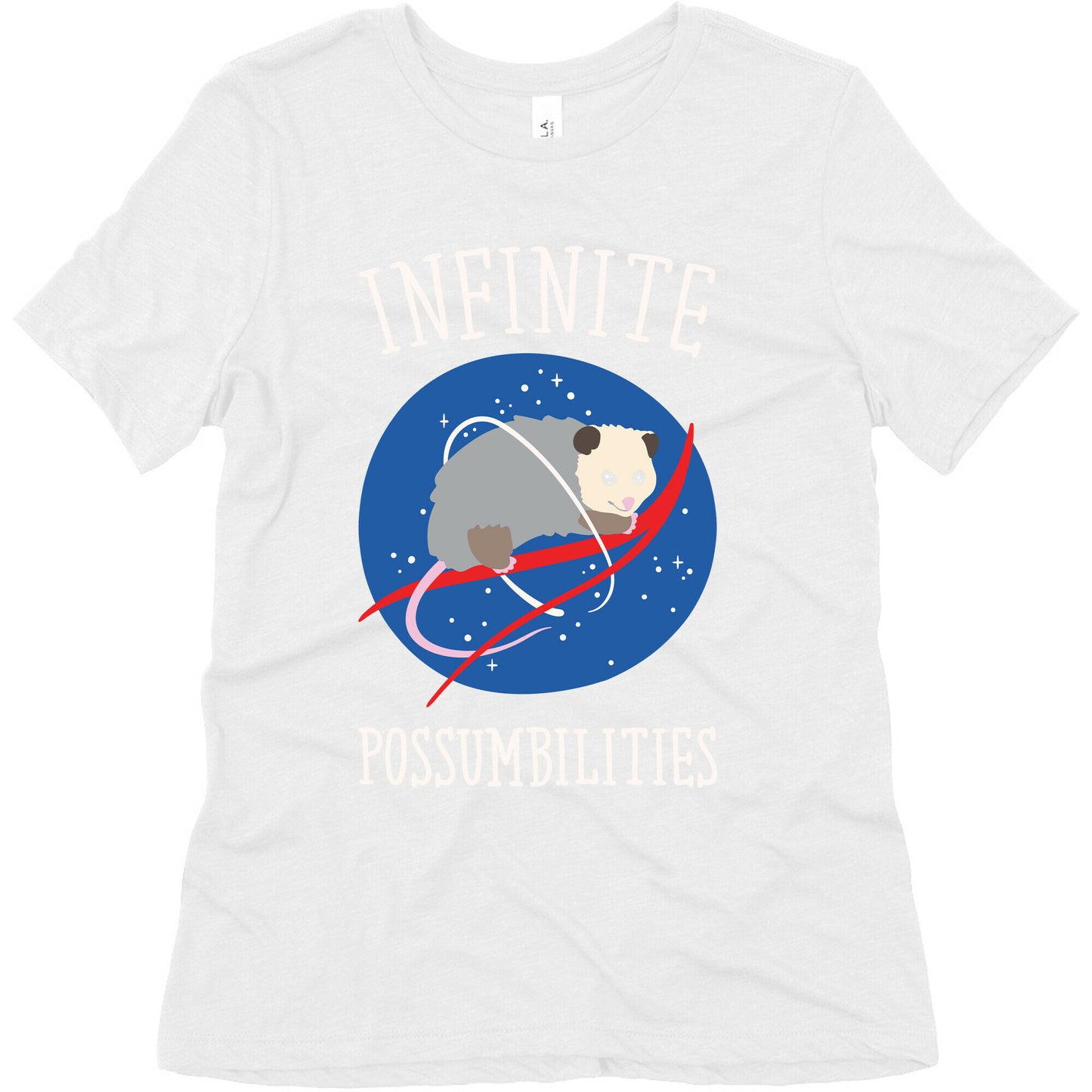 Infinite Possumbilities Parody White Print Women's Triblend Tee