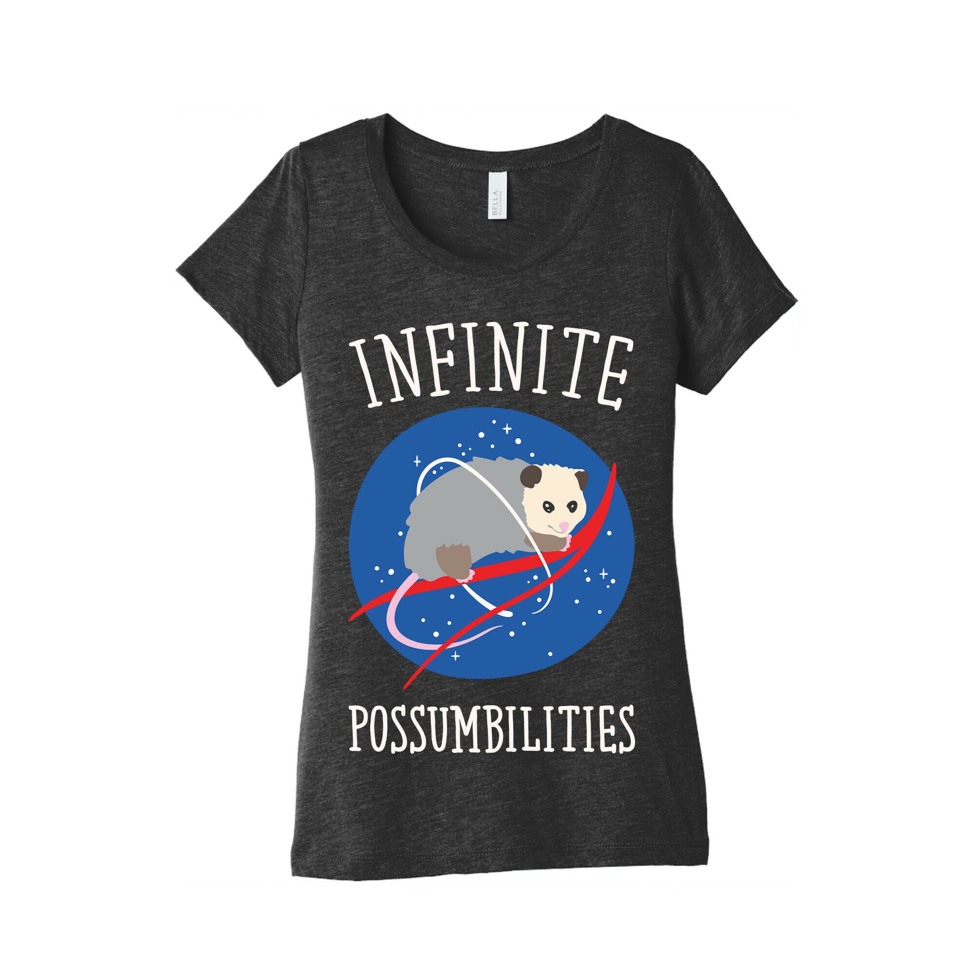 Infinite Possumbilities Parody White Print Women's Triblend Tee