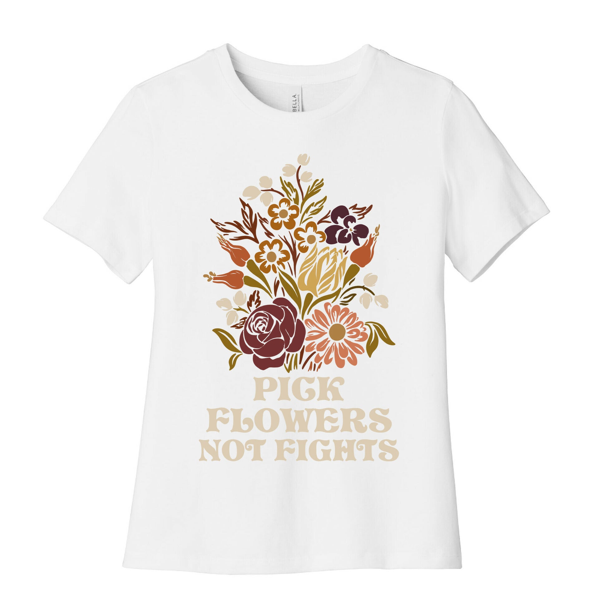 Pick Flowers Not Fights Women's Cotton Tee