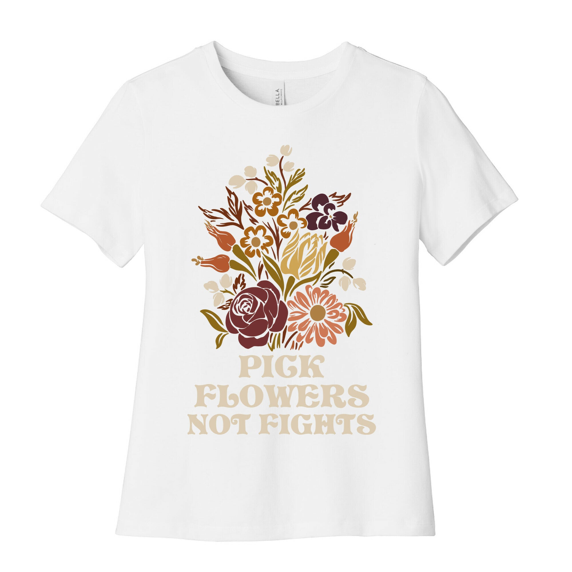 Pick Flowers Not Fights Women's Cotton Tee