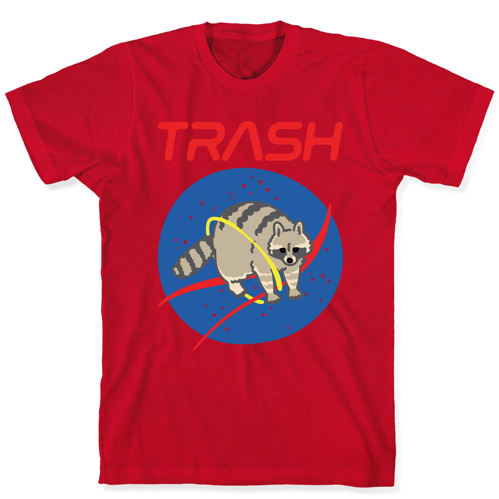 Trash Raccoon Nasa Logo Parody T-Shirt