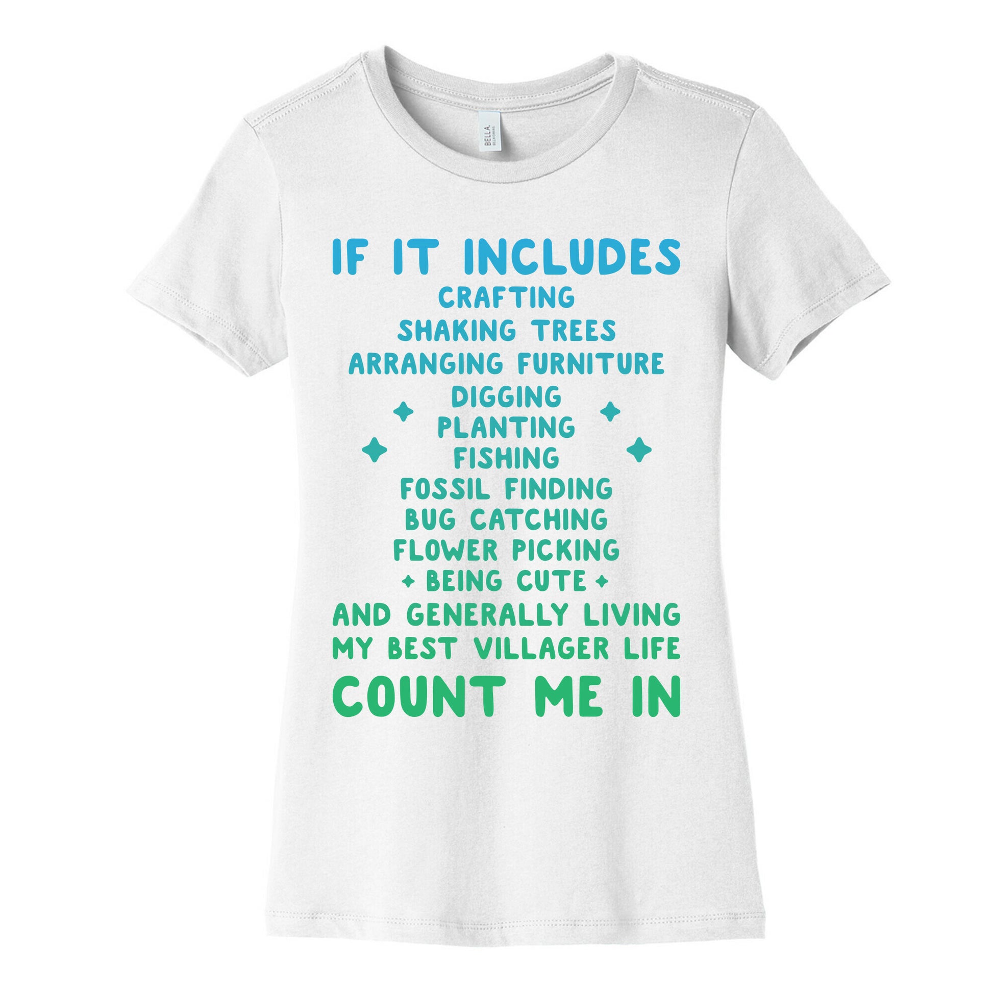 Animal Crossing Activities Count Me In Women's Cotton Tee