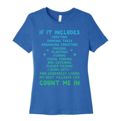 Animal Crossing Activities Count Me In Women's Cotton Tee