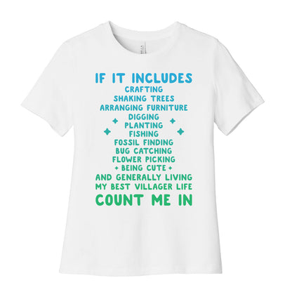 Animal Crossing Activities Count Me In Women's Cotton Tee