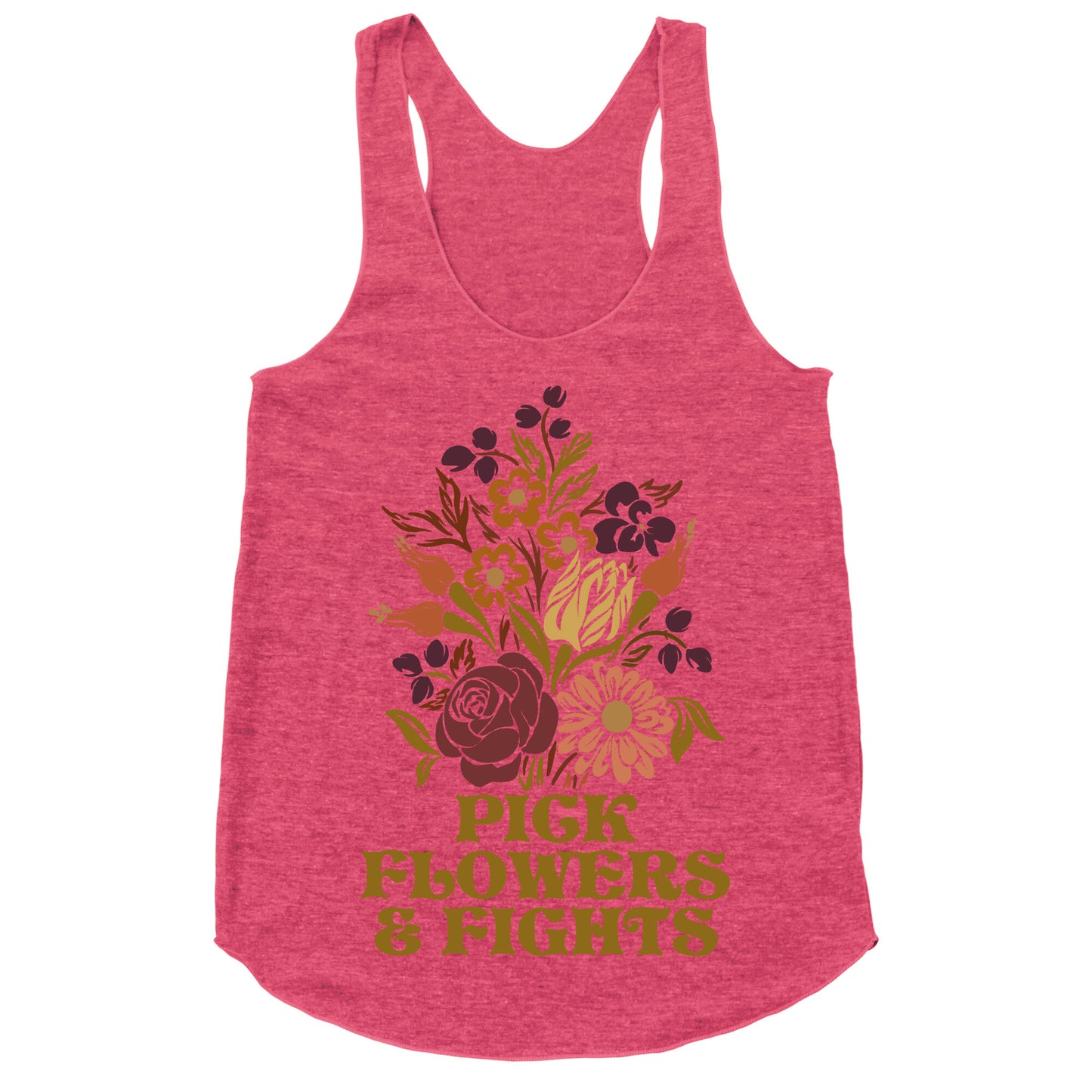 Pick Flowers & Fights Racerback Tank