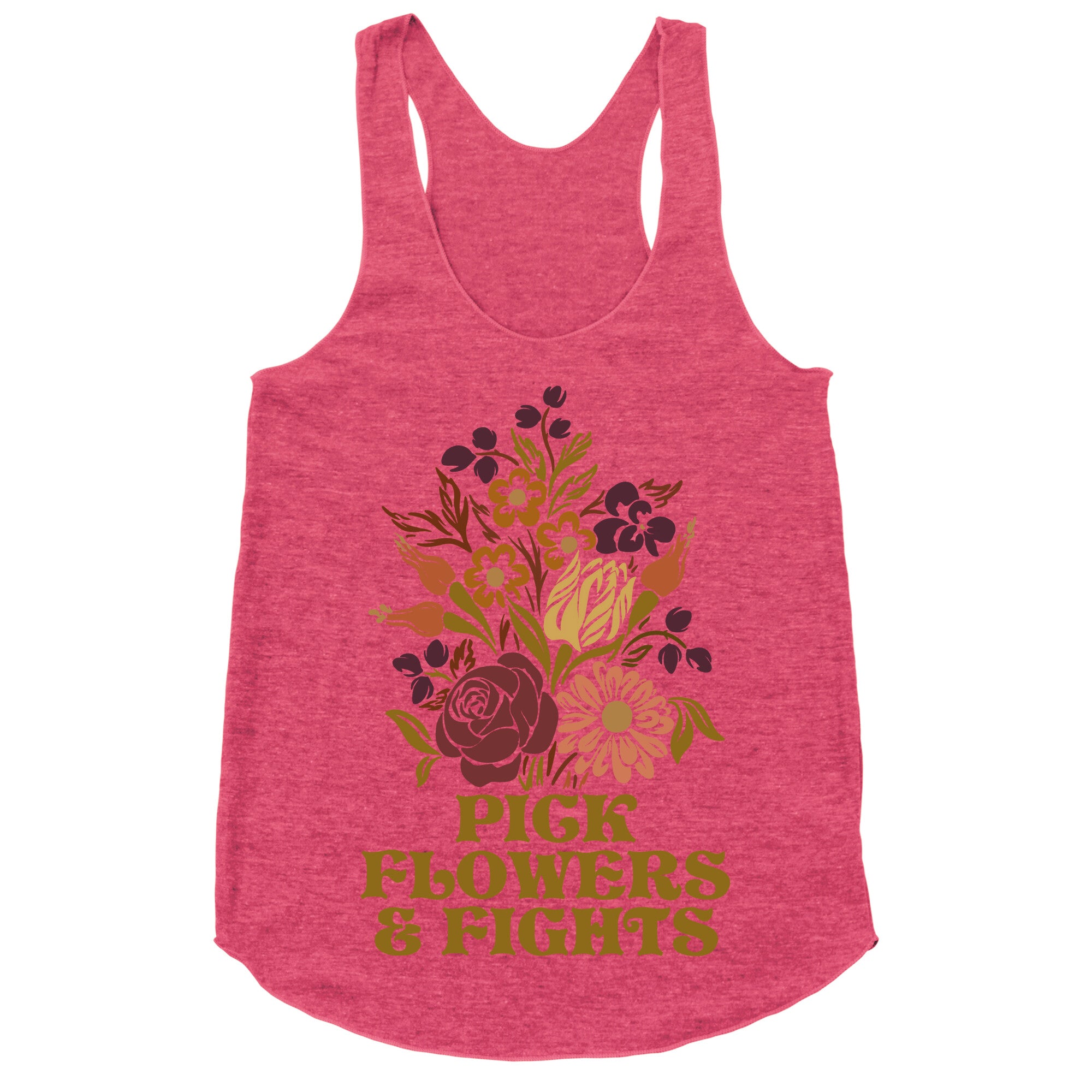Pick Flowers & Fights Racerback Tank