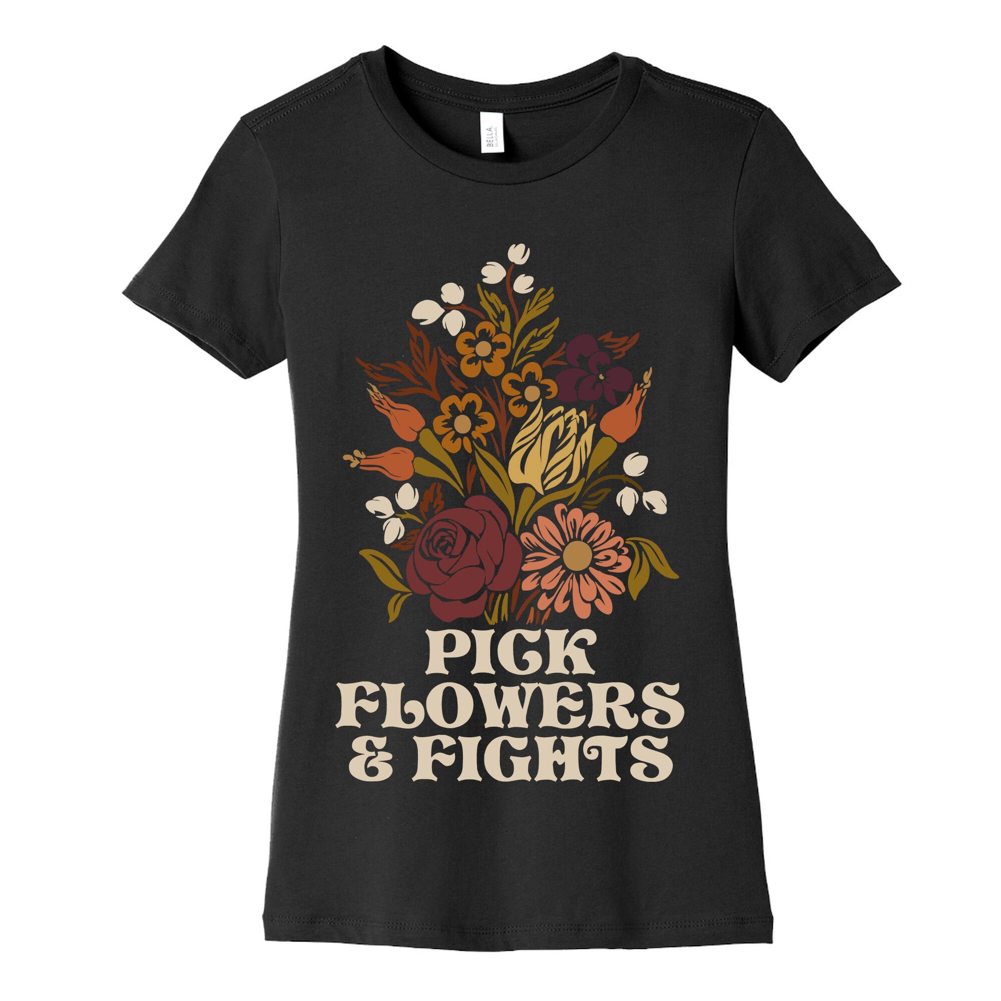 Pick Flowers & Fights Women's Cotton Tee