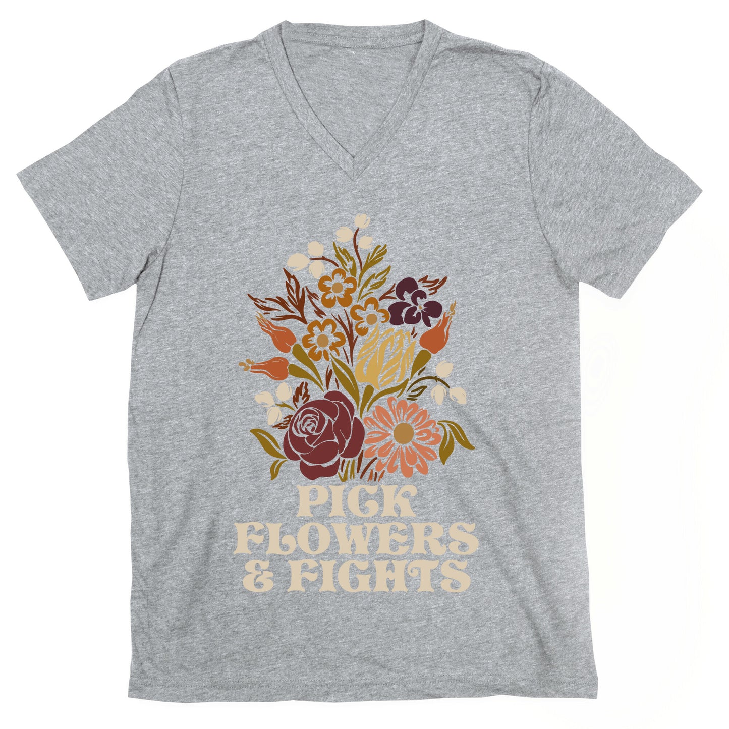 Pick Flowers & Fights V-Neck