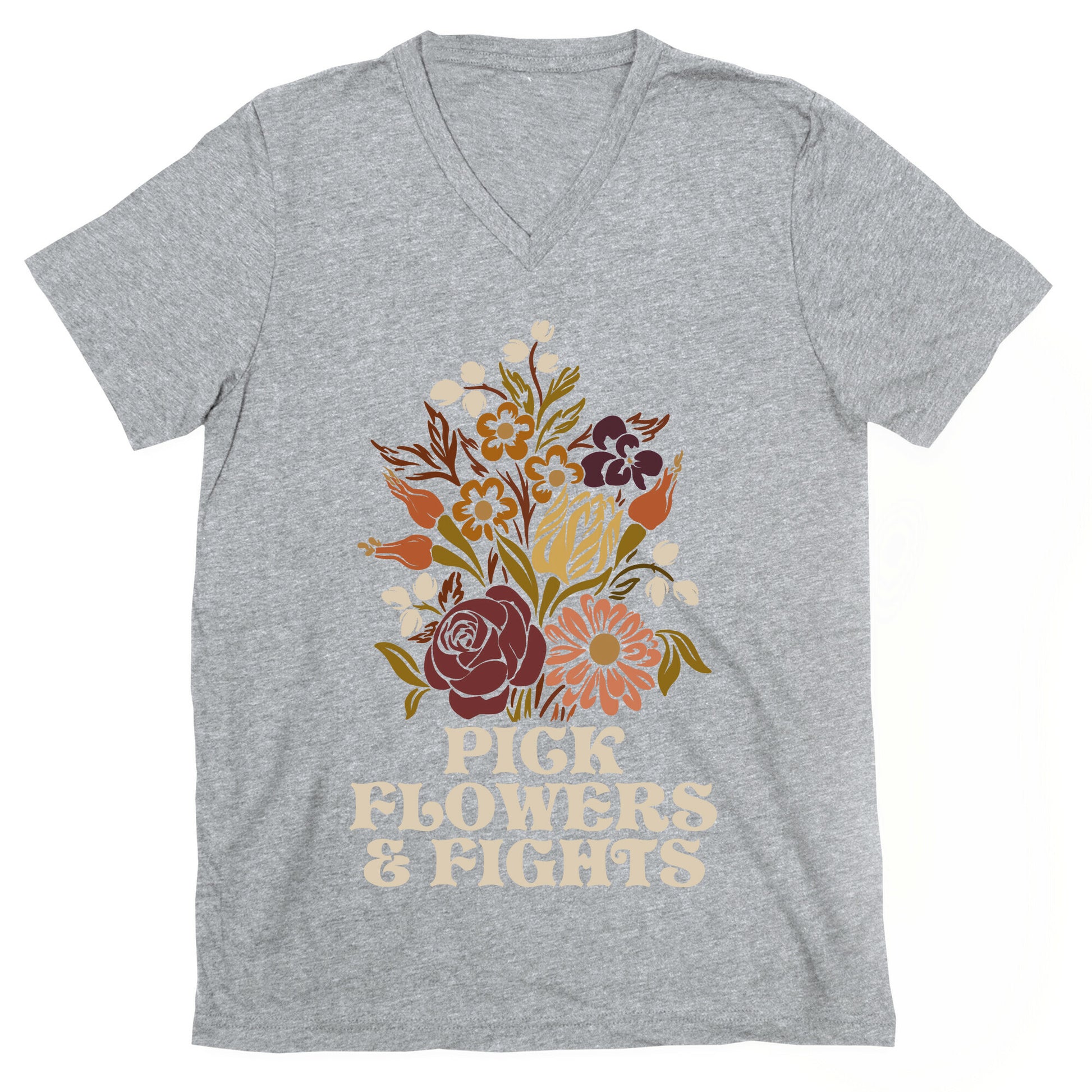 Pick Flowers & Fights V-Neck