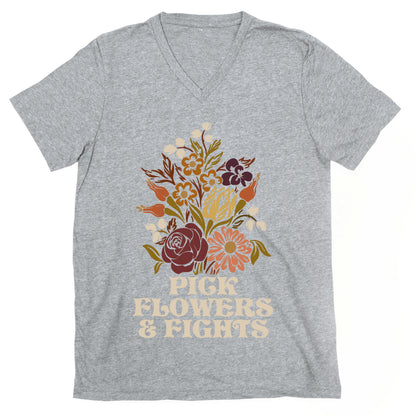 Pick Flowers & Fights V-Neck