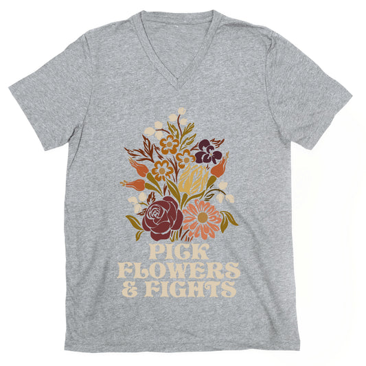 Pick Flowers & Fights V-Neck