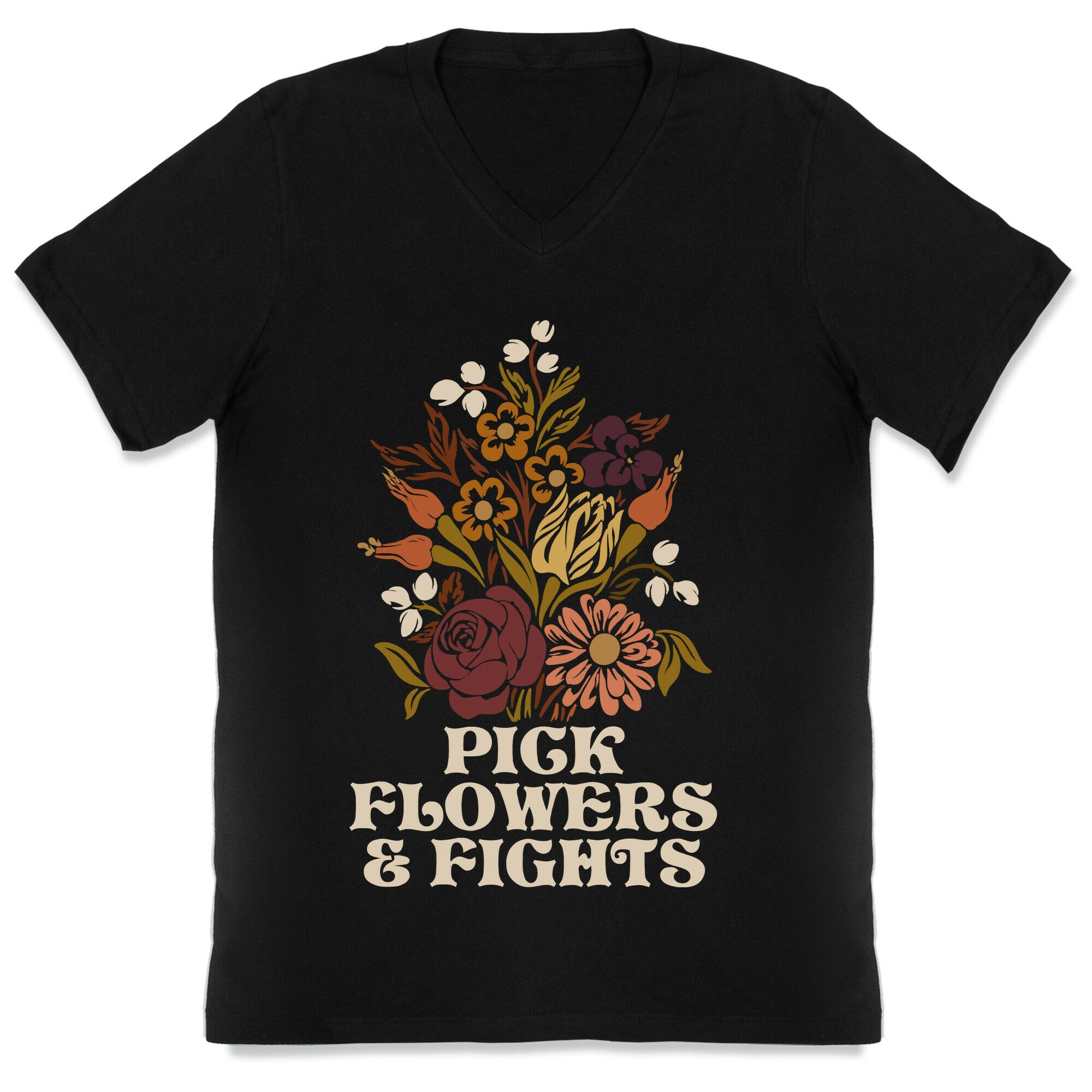 Pick Flowers & Fights V-Neck