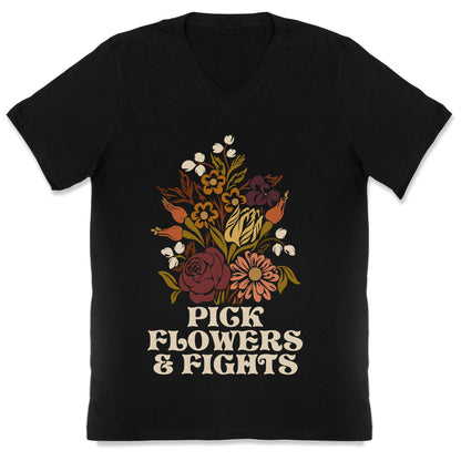 Pick Flowers & Fights V-Neck