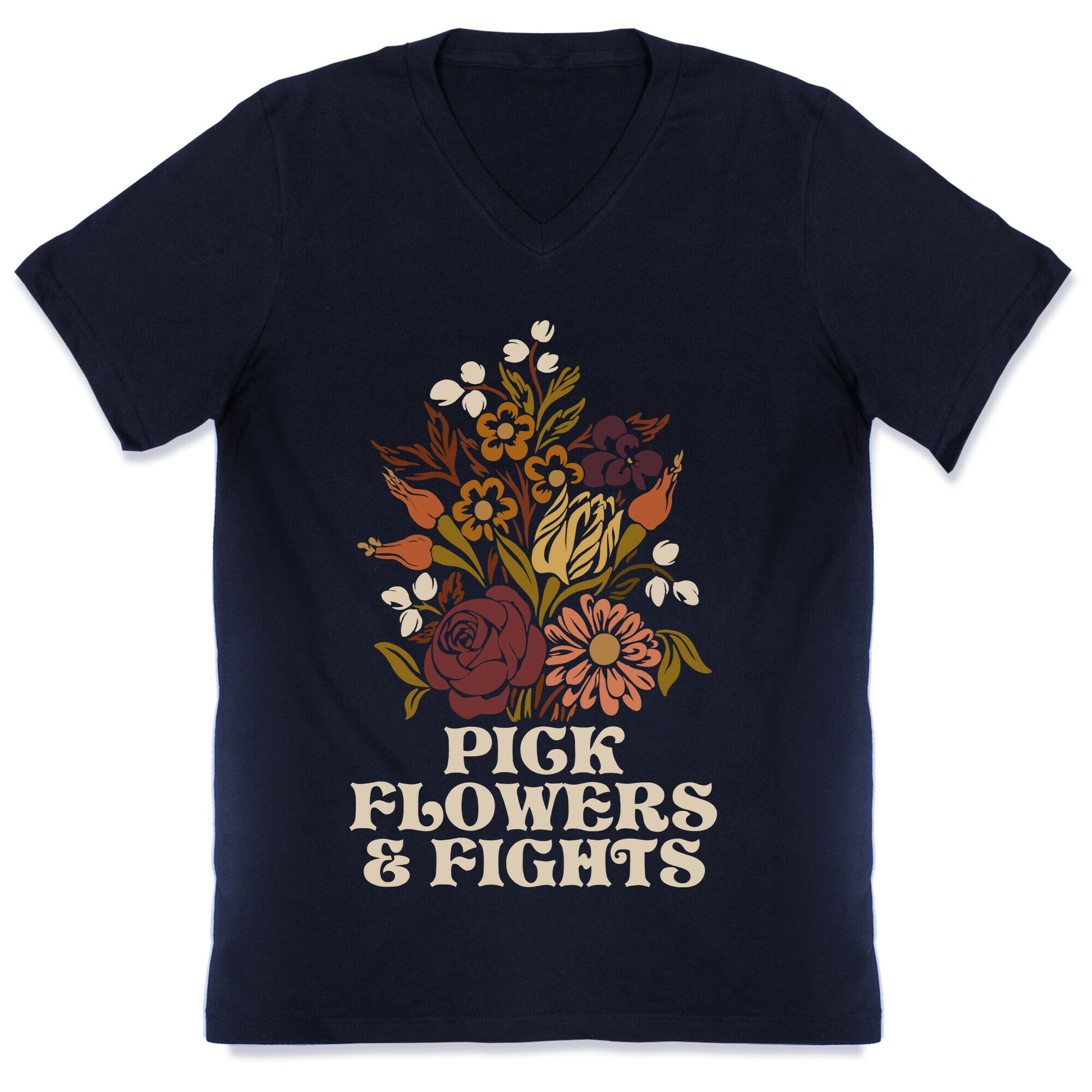Pick Flowers & Fights V-Neck