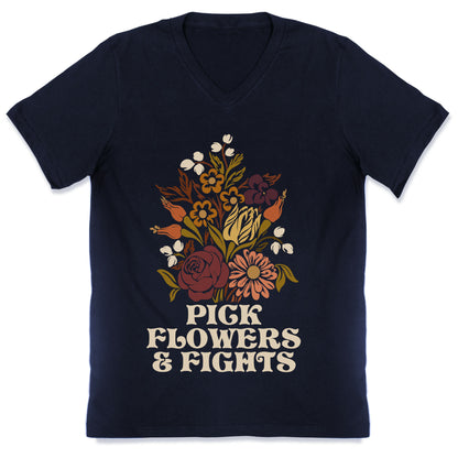 Pick Flowers & Fights V-Neck