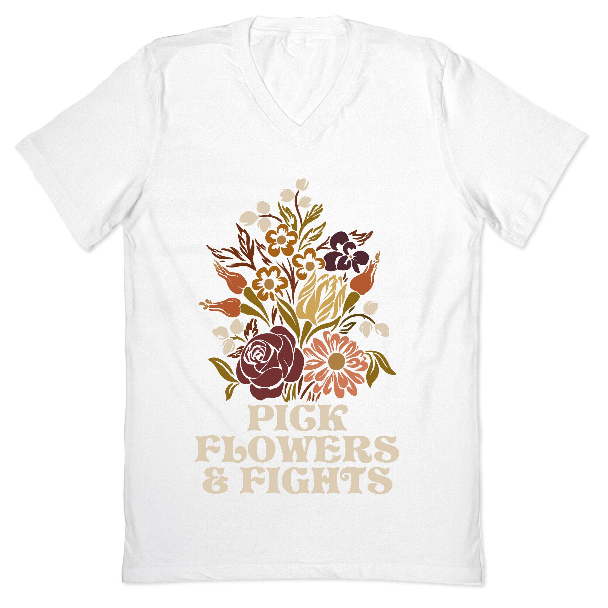 Pick Flowers & Fights V-Neck