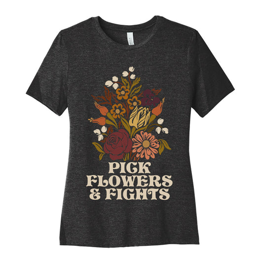 Pick Flowers & Fights Women's Cotton Tee