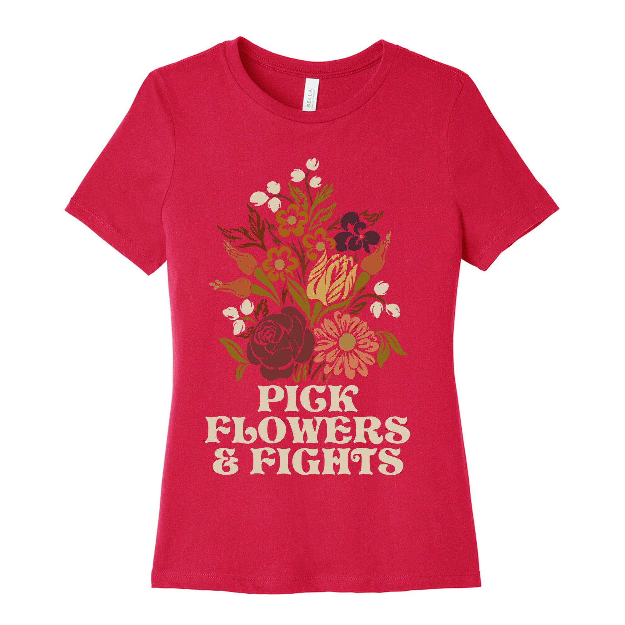 Pick Flowers & Fights Women's Cotton Tee