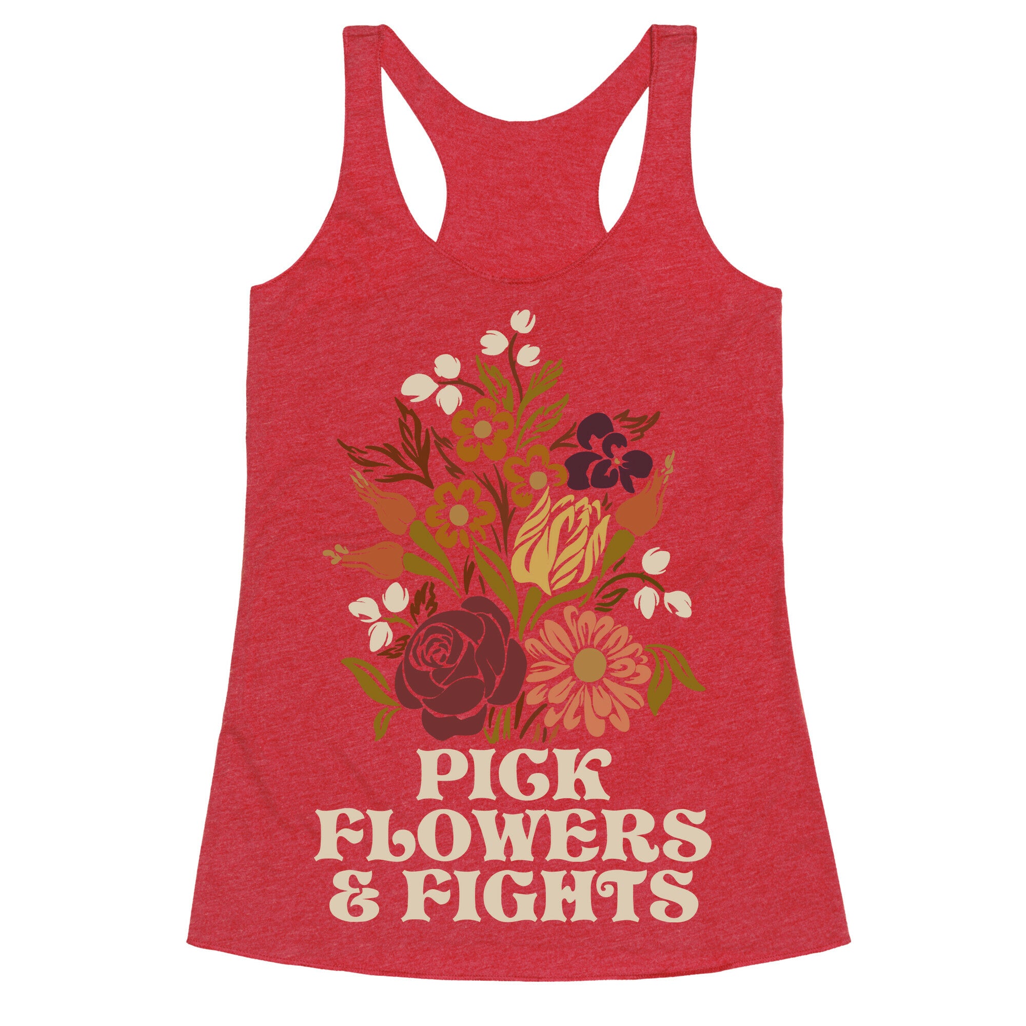 Pick Flowers & Fights Racerback Tank