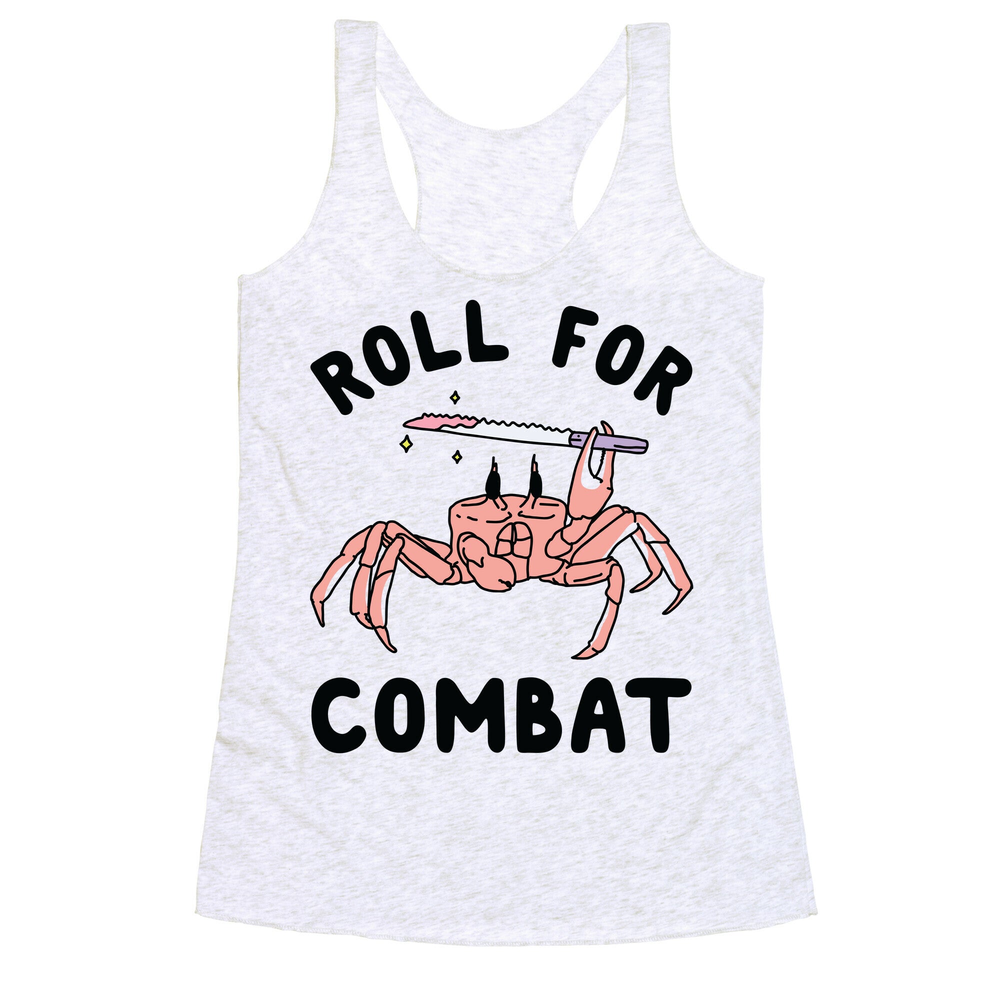 Roll For Combat Knife Crab Racerback Tank