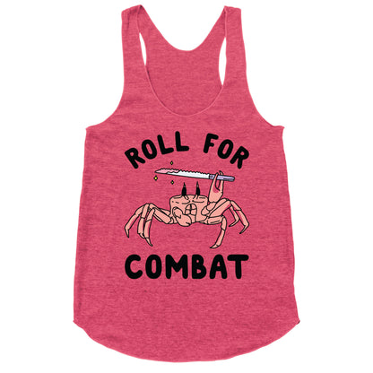 Roll For Combat Knife Crab Racerback Tank