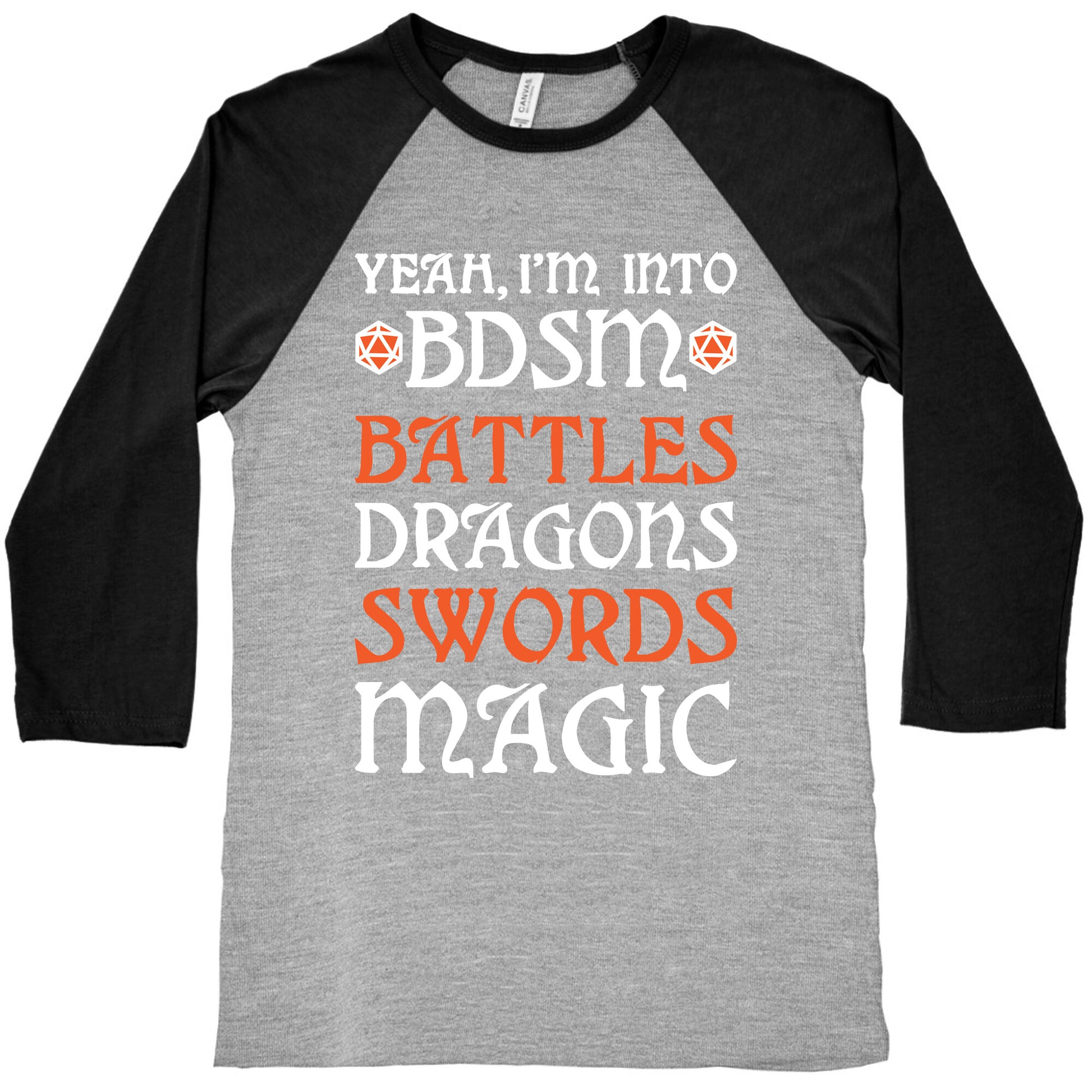 Yeah, I'm Into BDSM - Battles, Dragons, Swords, Magic (DnD) Baseball Tee