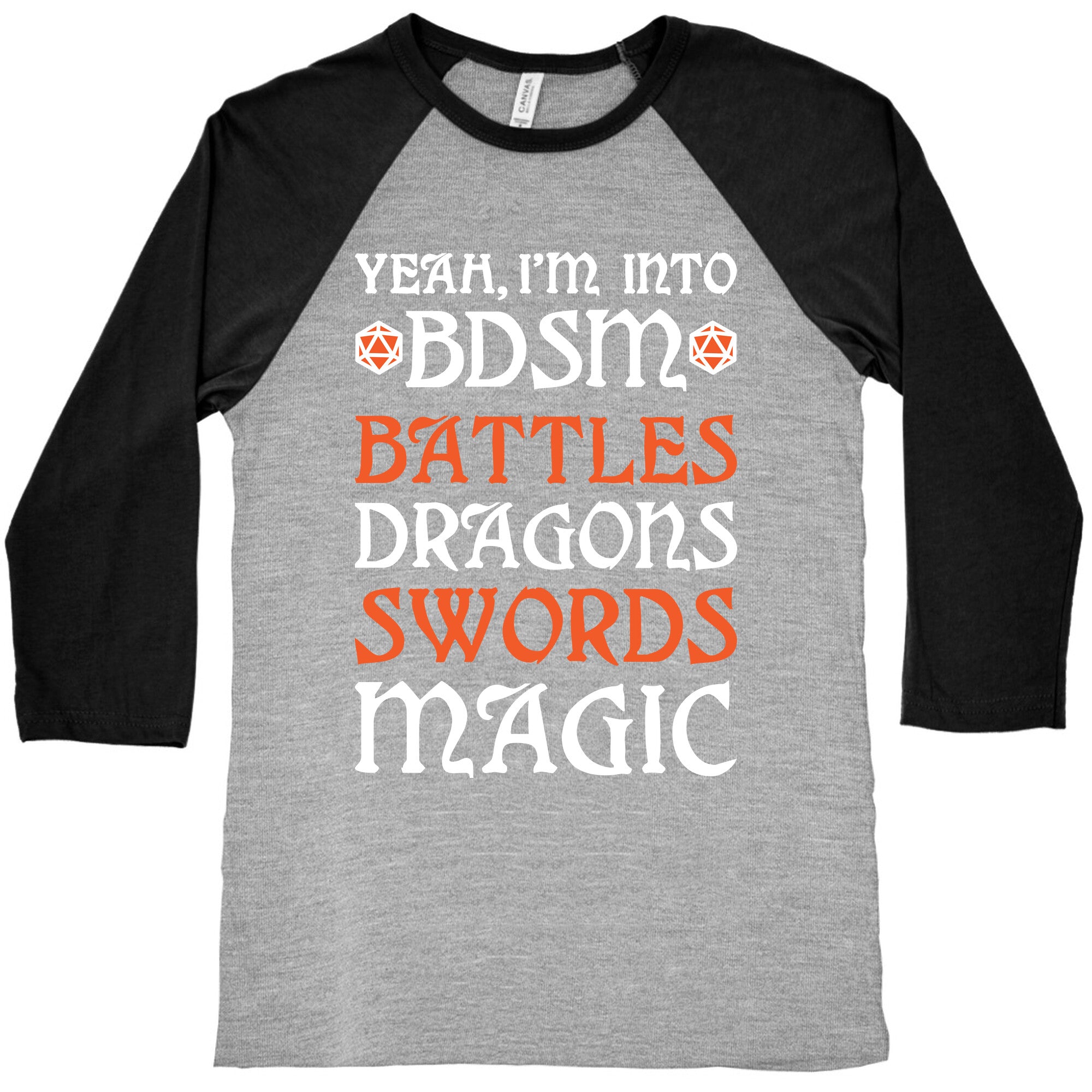 Yeah, I'm Into BDSM - Battles, Dragons, Swords, Magic (DnD) Baseball Tee