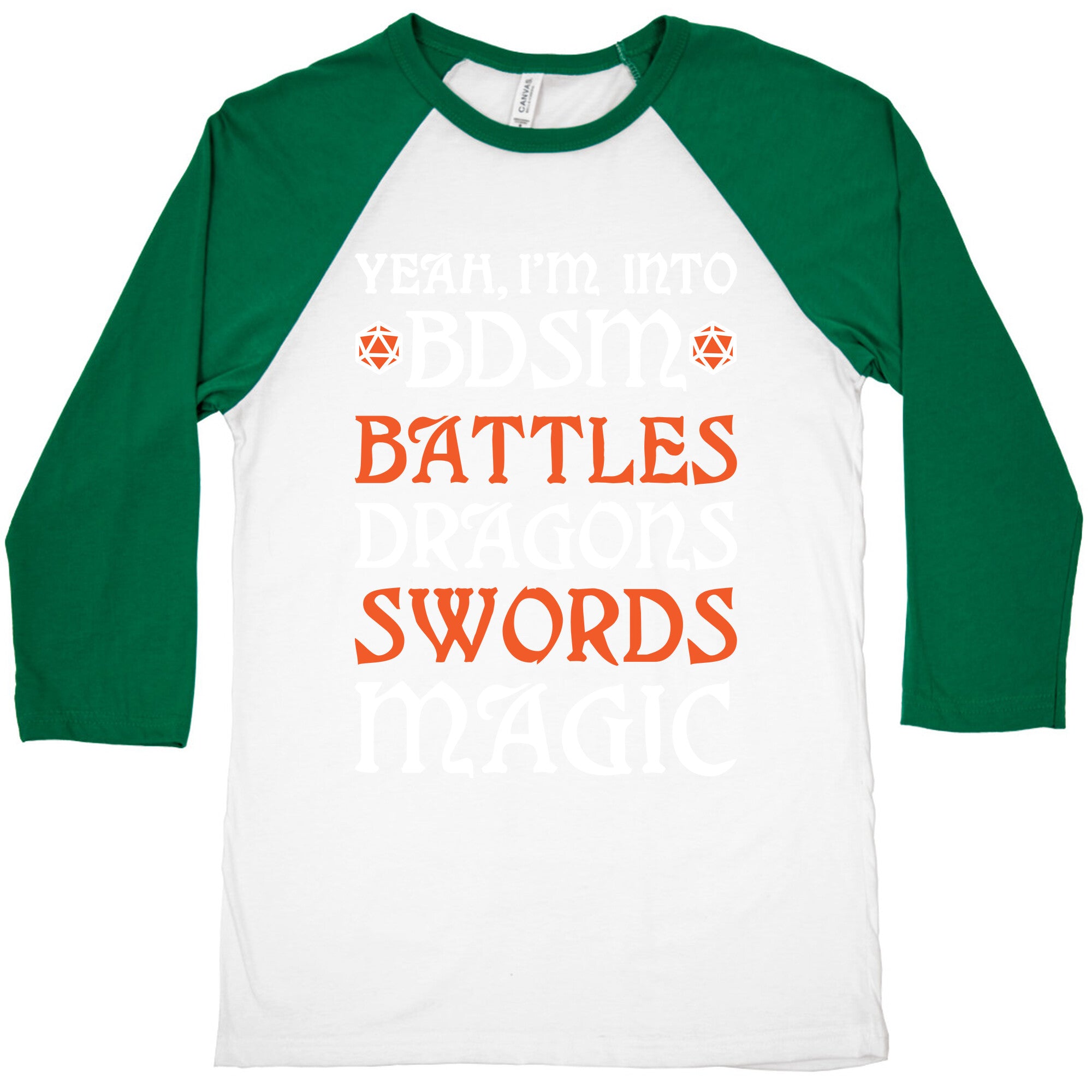 Yeah, I'm Into BDSM - Battles, Dragons, Swords, Magic (DnD) Baseball Tee