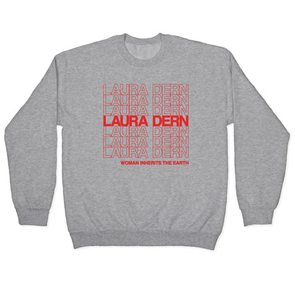 Laura Dern Thank You Bag Parody White Print Crewneck Sweatshirt