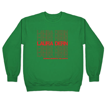 Laura Dern Thank You Bag Parody White Print Crewneck Sweatshirt