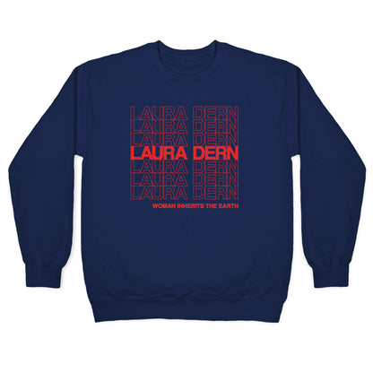 Laura Dern Thank You Bag Parody White Print Crewneck Sweatshirt