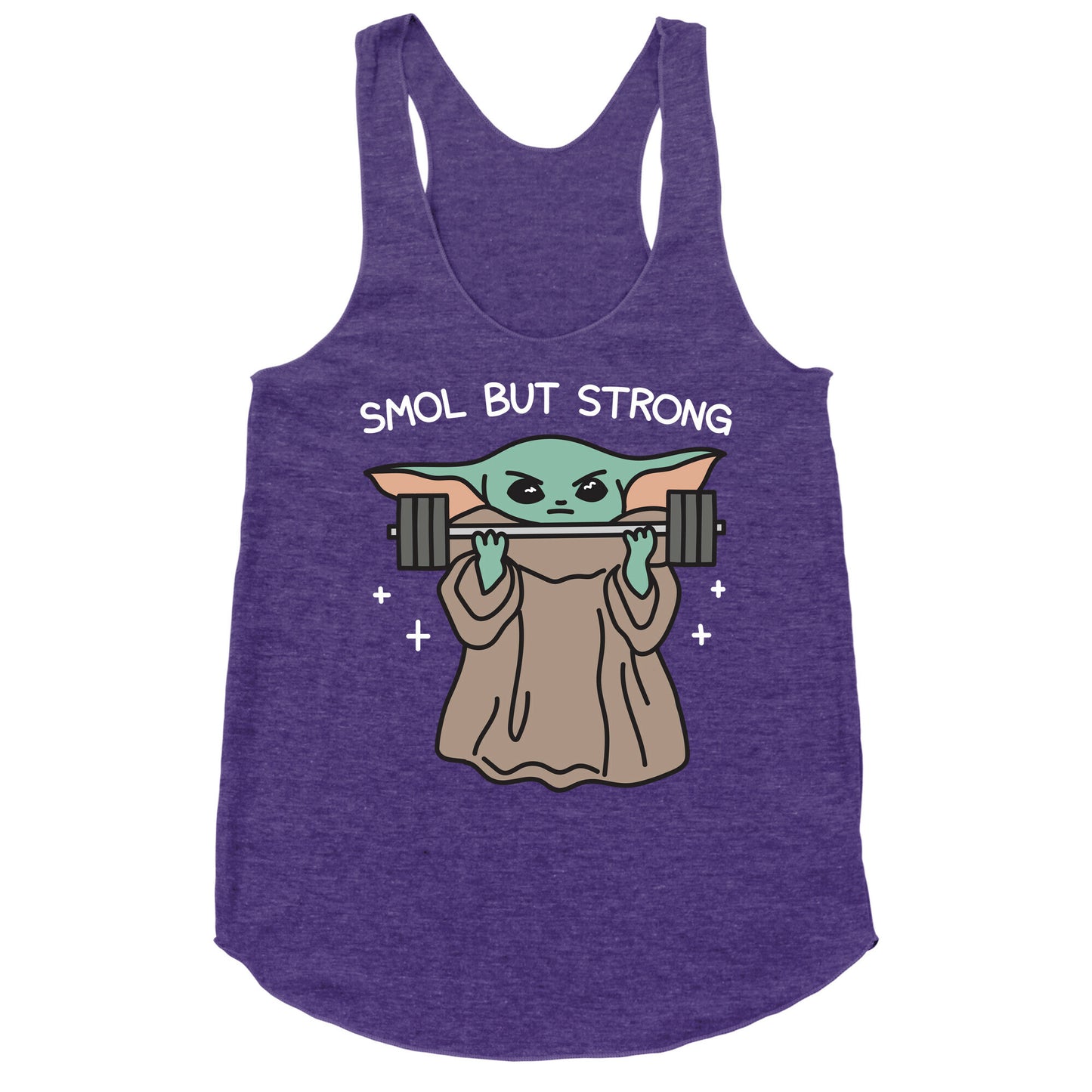 Smol But Strong Baby Yoda Racerback Tank